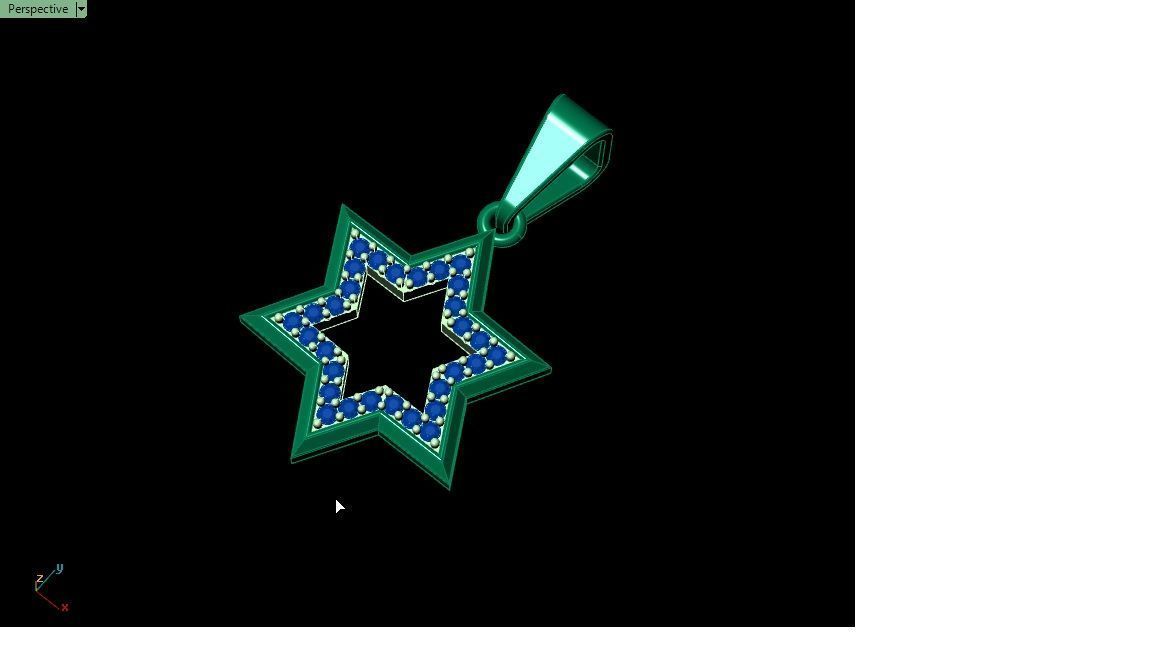 Star of David Pendant 3d Model 3D print model 3D print model_3