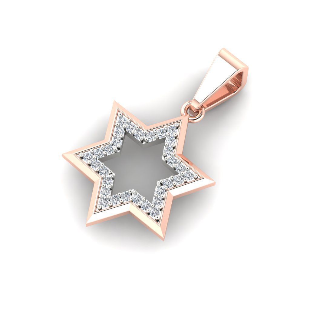 Star of David Pendant 3d Model 3D print model 3D print model_1