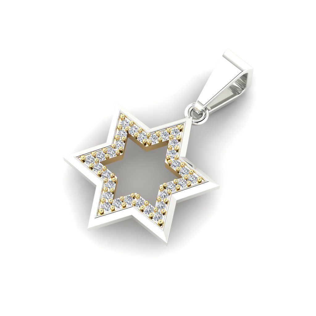 Star of David Pendant 3d Model 3D print model 3D print model_2