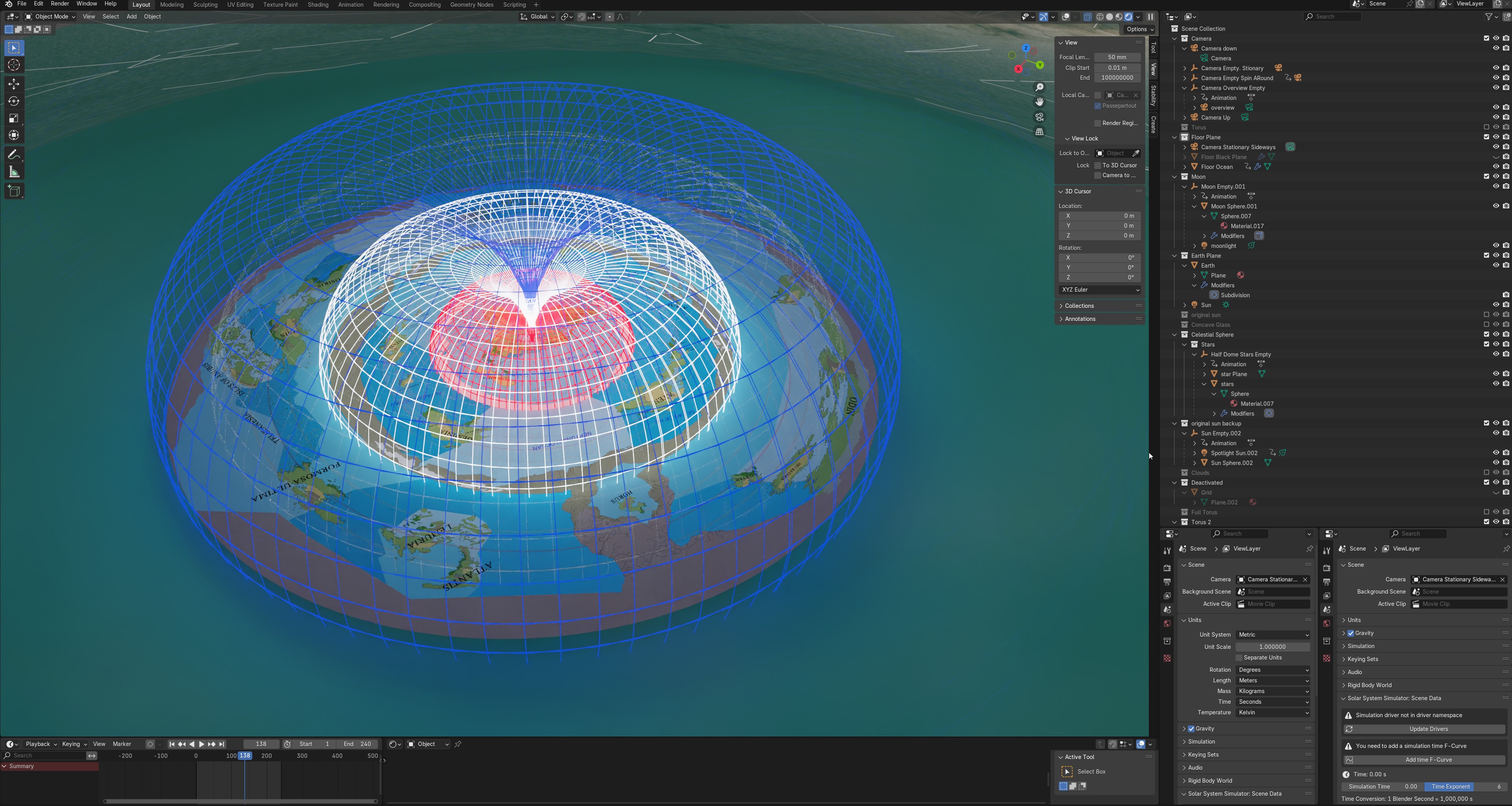 Multiple visual models of the Stationary Flat Earth 2025  Free 3D model_3