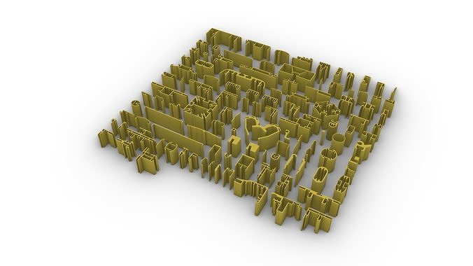 Extruded Aluminium Profiles For Advertising Displays and Signs 3D model