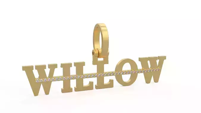 Model 1138 Willow Name Pendant Stripe Diamond 3D print model