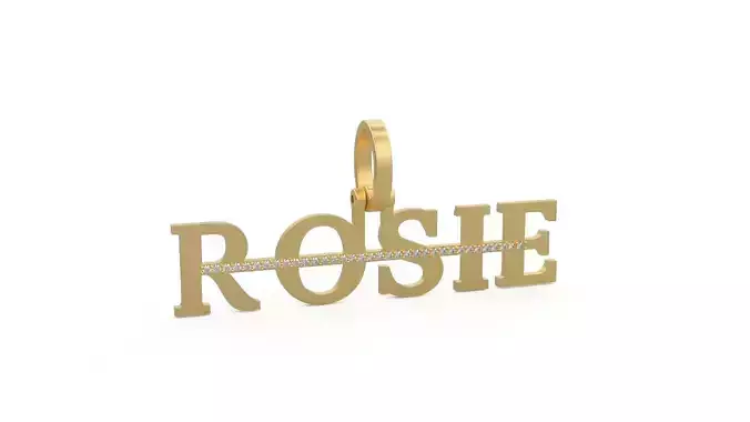 Model 1140 Rosie Name Pendant Stripe Diamond 3D print model
