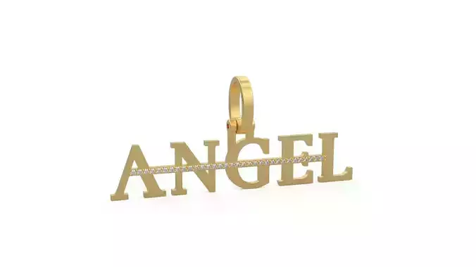 Model 1142 Angel Name Pendant Stripe Diamond