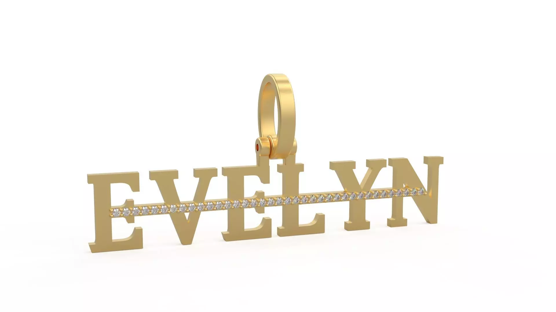 Model 1144 Evelyn Name Pendant Stripe Diamond 3D print model