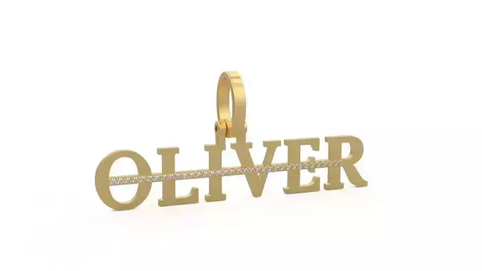 Model 1145 Oliver Name Pendant Stripe Diamond