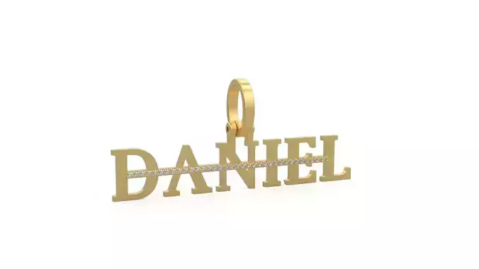Model 1148 Daniel Name Pendant Stripe Diamond