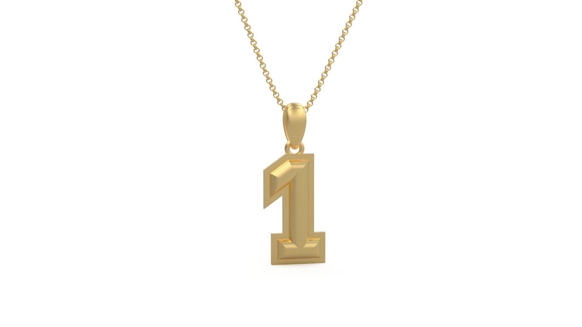 Model 1149 Number 1 Necklace Curved With Border 3D print model_3