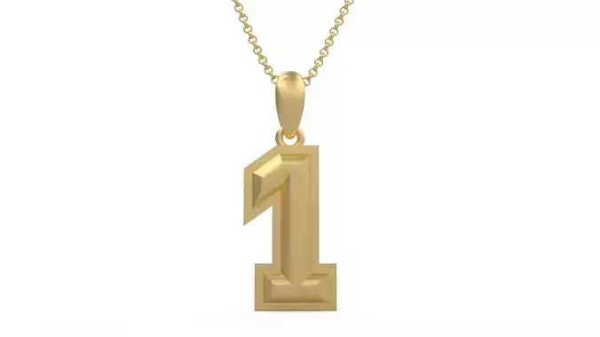Model 1149 Number 1 Necklace Curved With Border