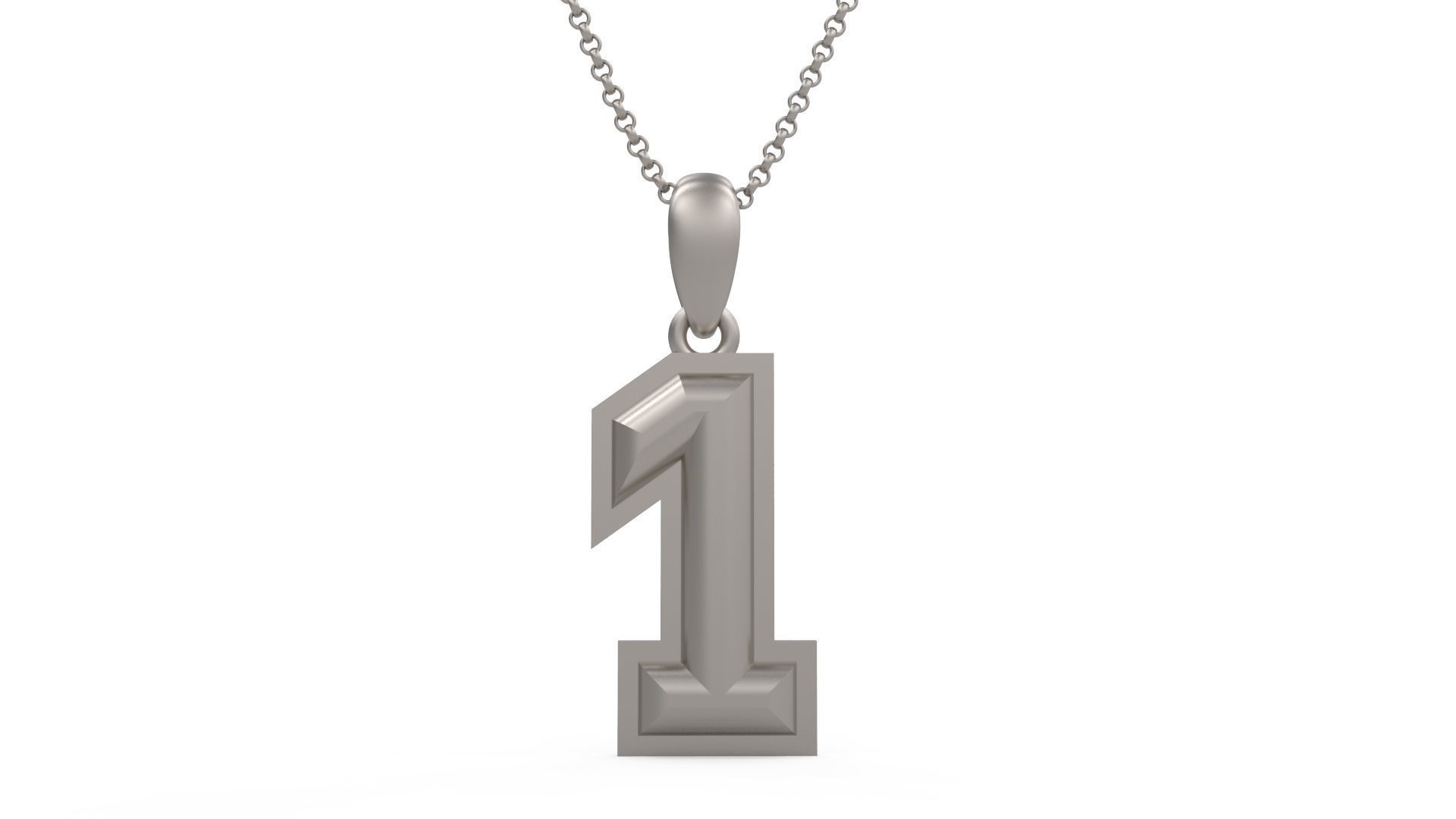 Model 1149 Number 1 Necklace Curved With Border 3D print model_1