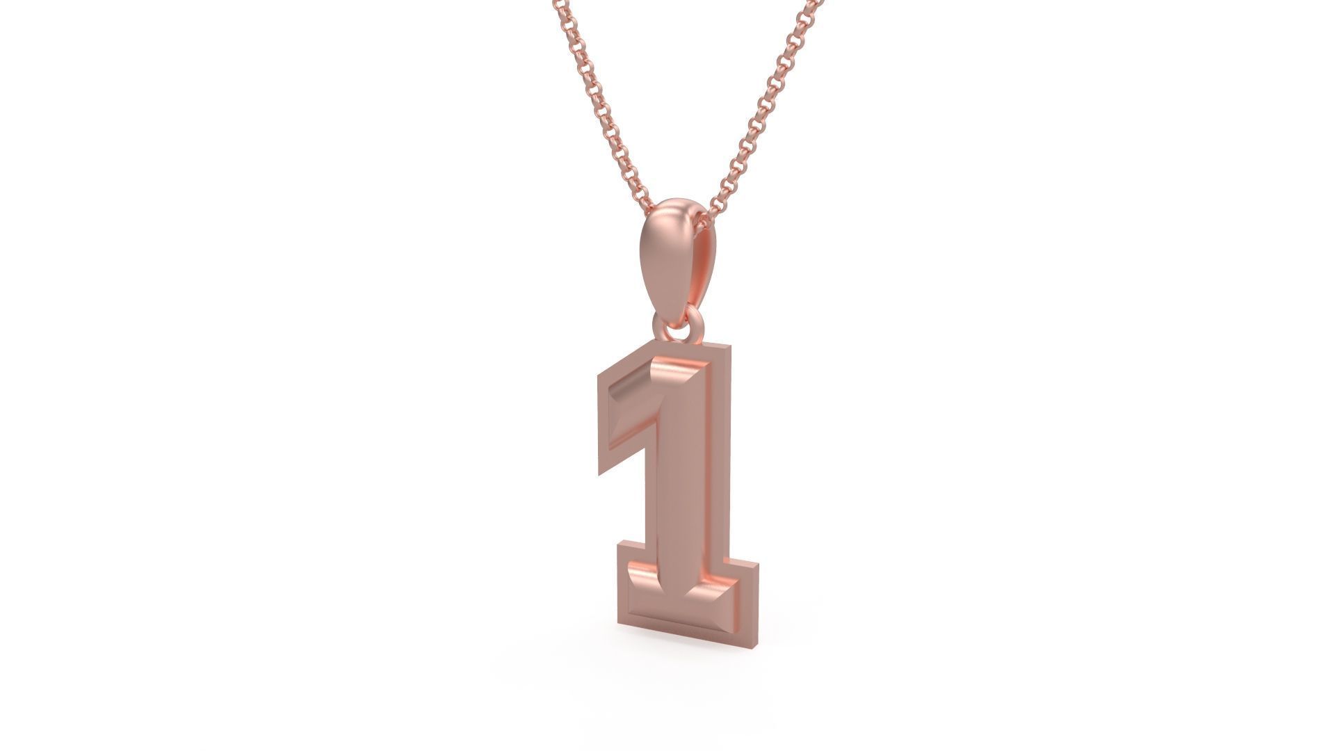 Model 1149 Number 1 Necklace Curved With Border 3D print model_6