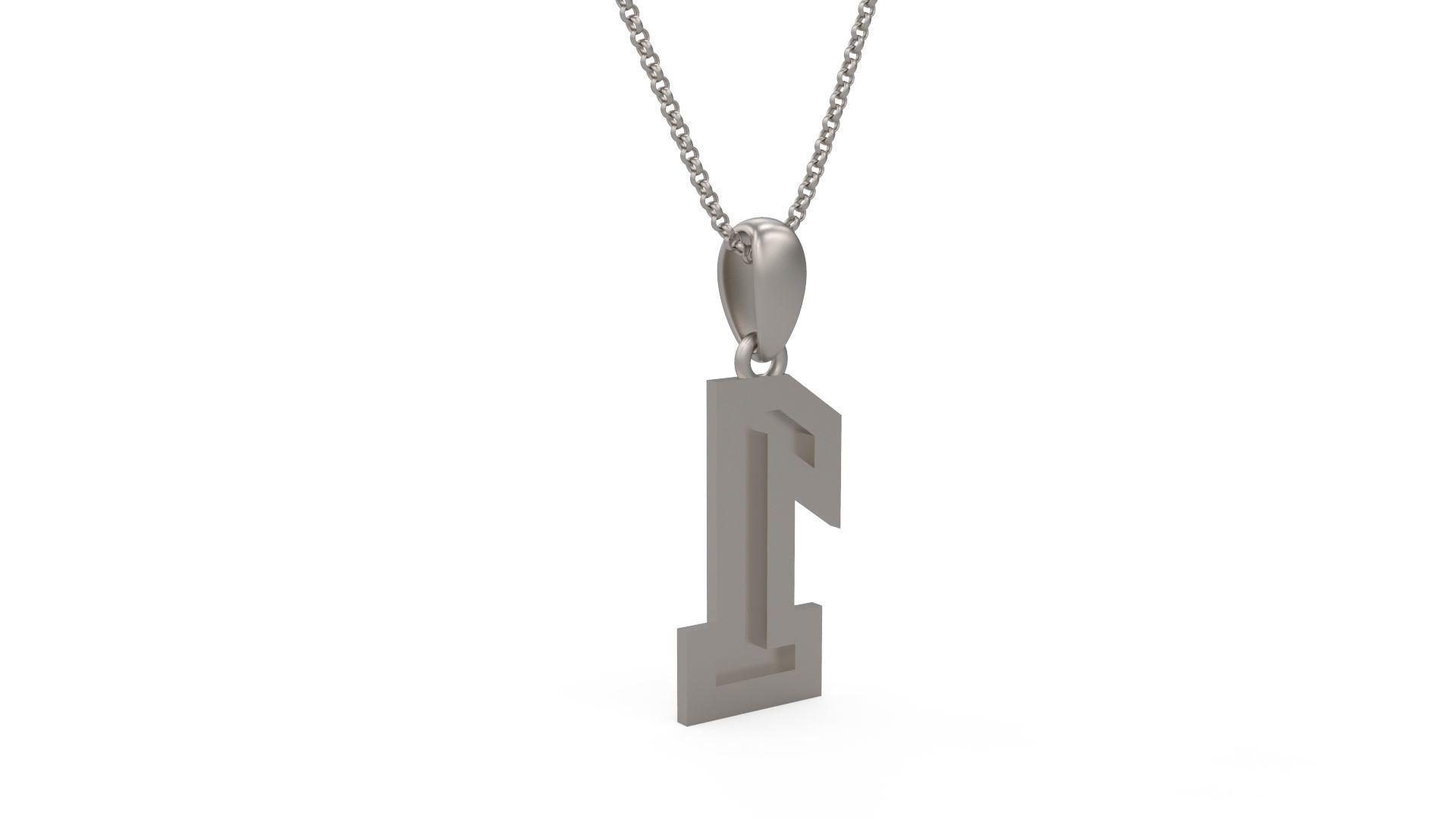 Model 1149 Number 1 Necklace Curved With Border 3D print model_5
