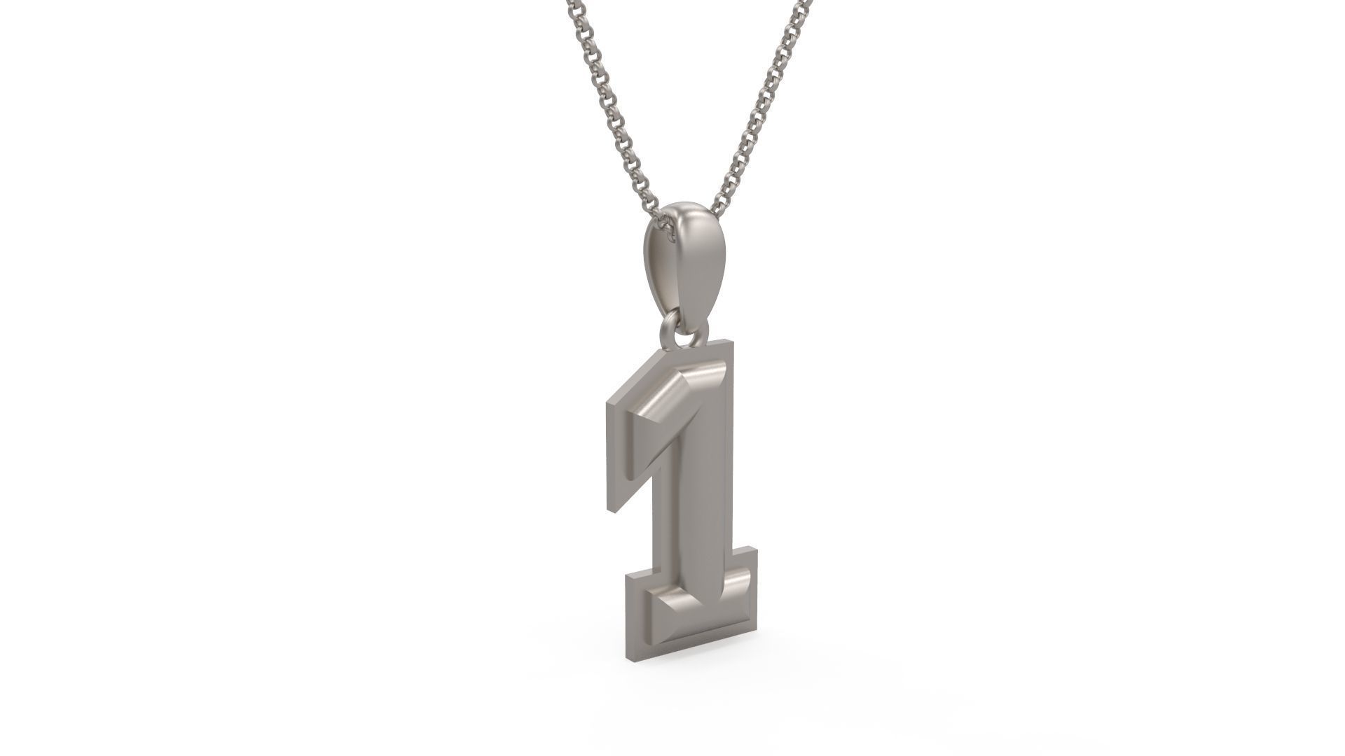 Model 1149 Number 1 Necklace Curved With Border 3D print model_7