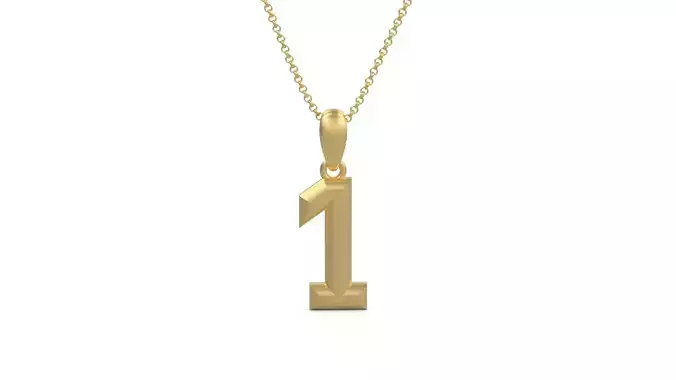 Model 1150 Number 1 Necklace Curved 3D print model