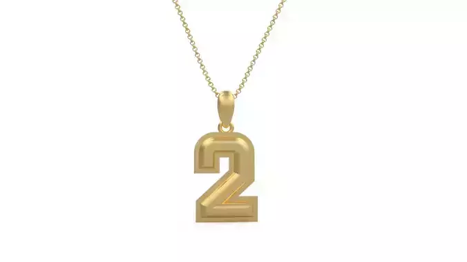 Model 1151 Number 2 Necklace Curved With Border