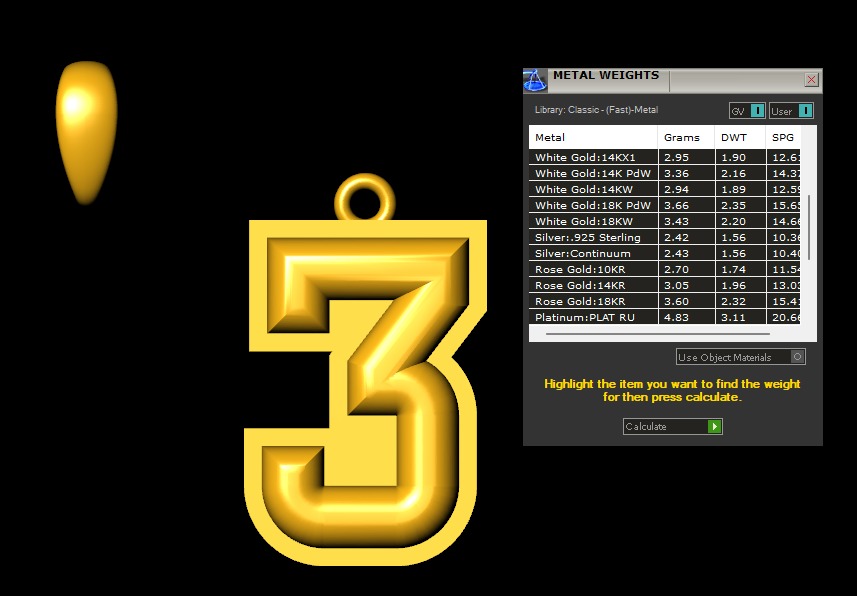 Model 1153 Number 3 Necklace Curved With Border 3D print model_10