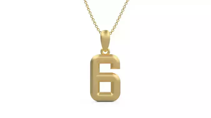 Model 1159 Number 6 Necklace Curved 3D print model