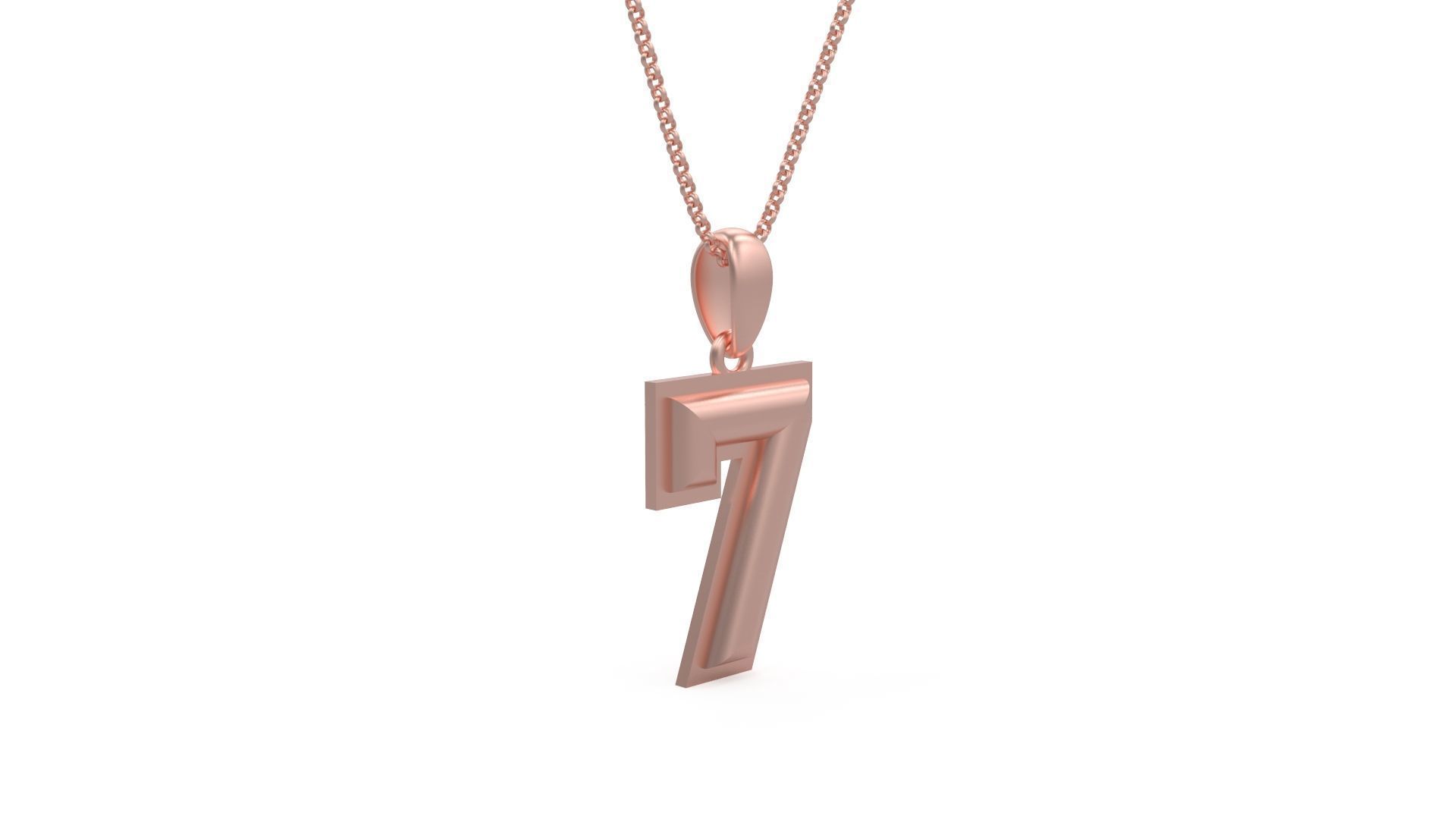 Model 1160 Number 7 Necklace Curved With Border 3D print model_7