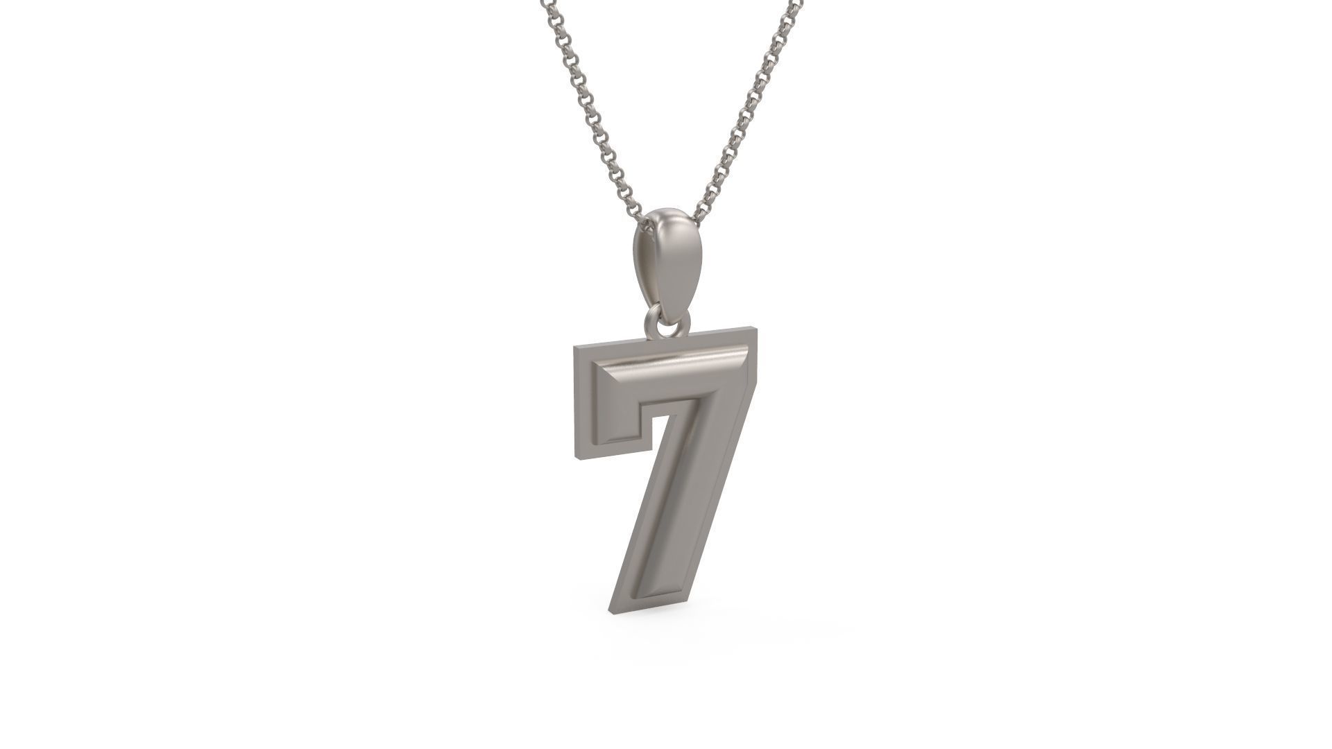 Model 1160 Number 7 Necklace Curved With Border 3D print model_6