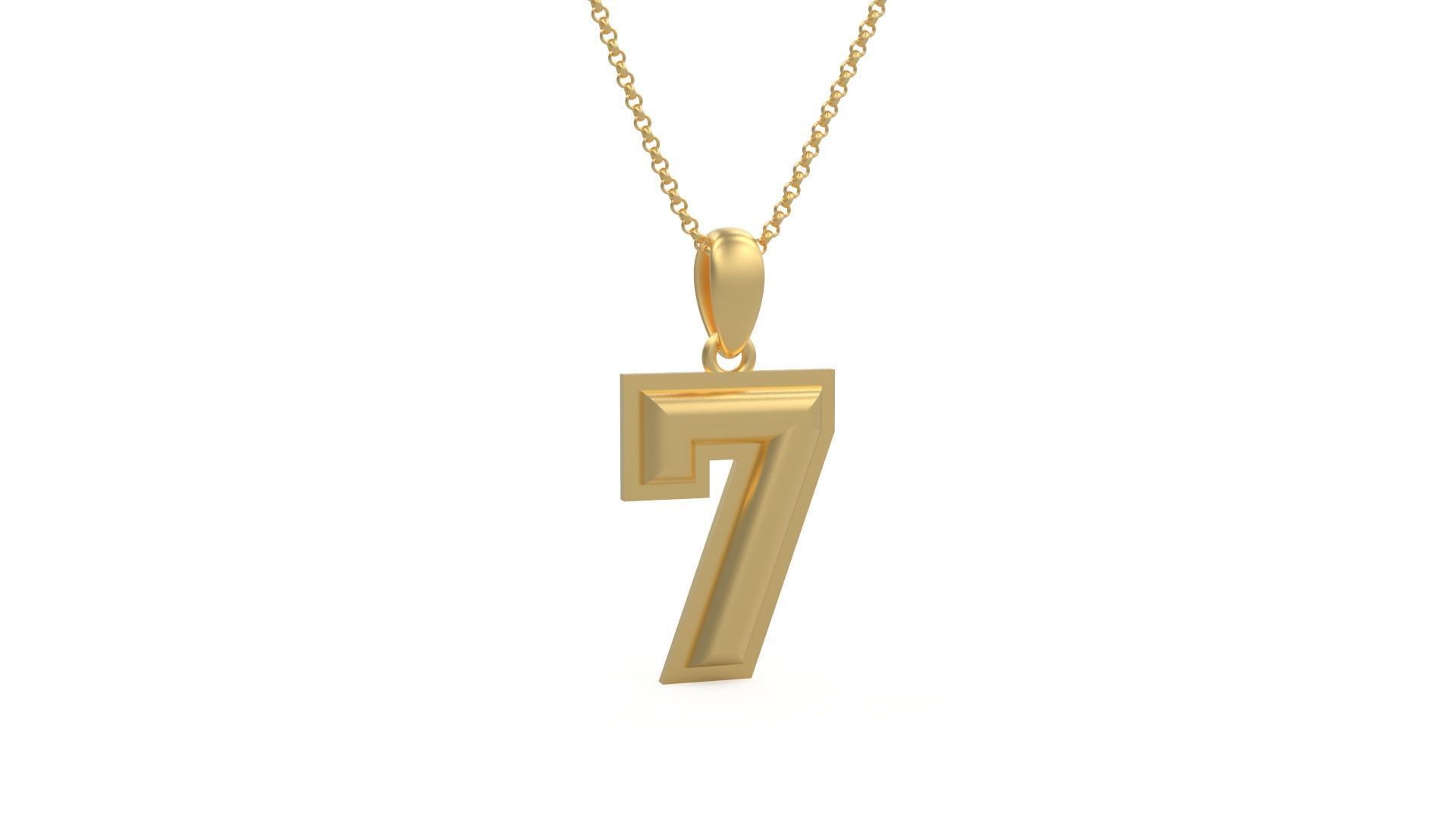 Model 1160 Number 7 Necklace Curved With Border 3D print model_3