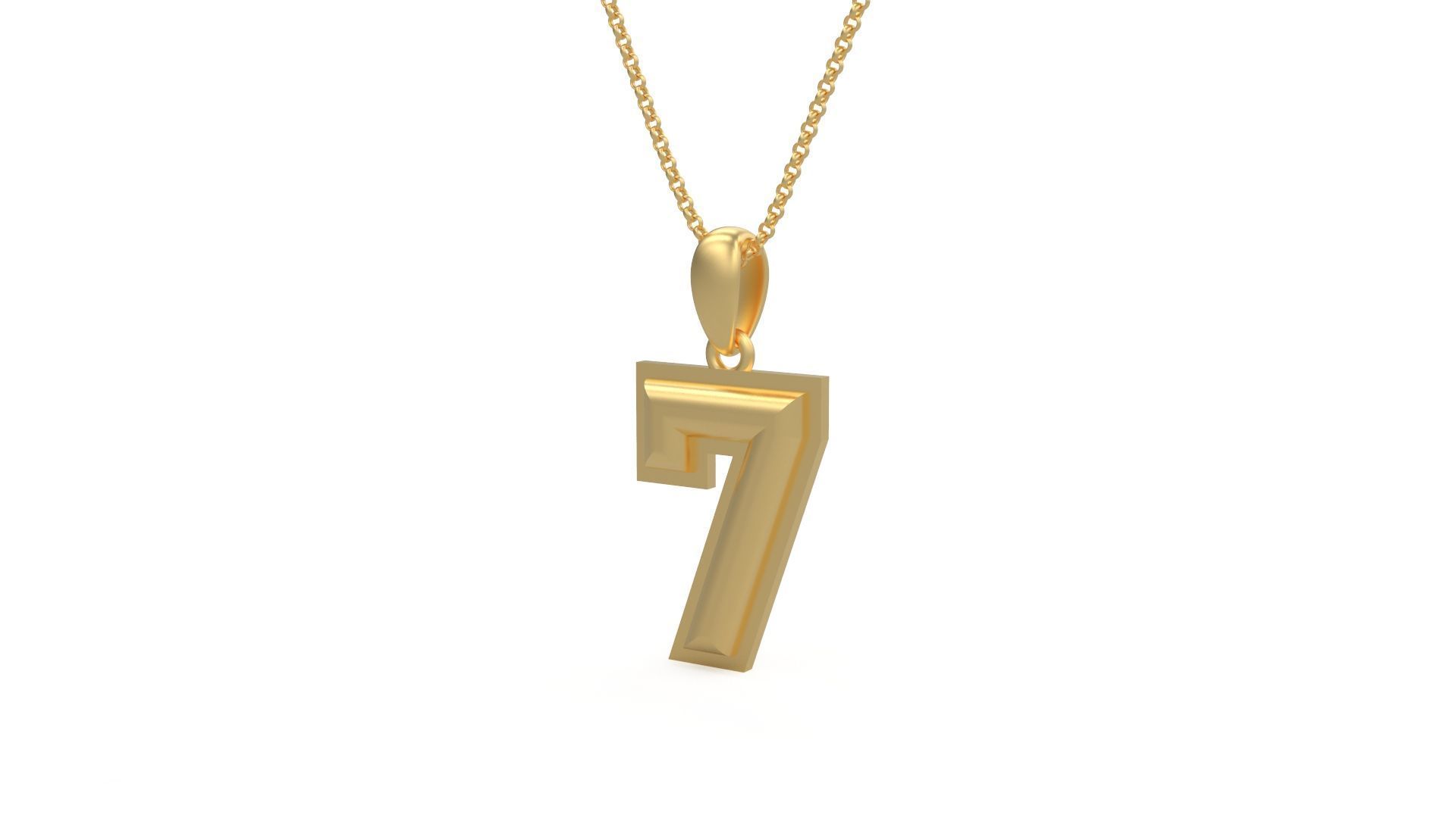Model 1160 Number 7 Necklace Curved With Border 3D print model_4