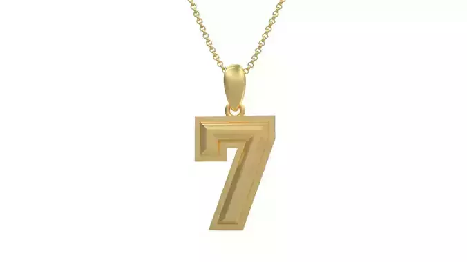 Model 1160 Number 7 Necklace Curved With Border