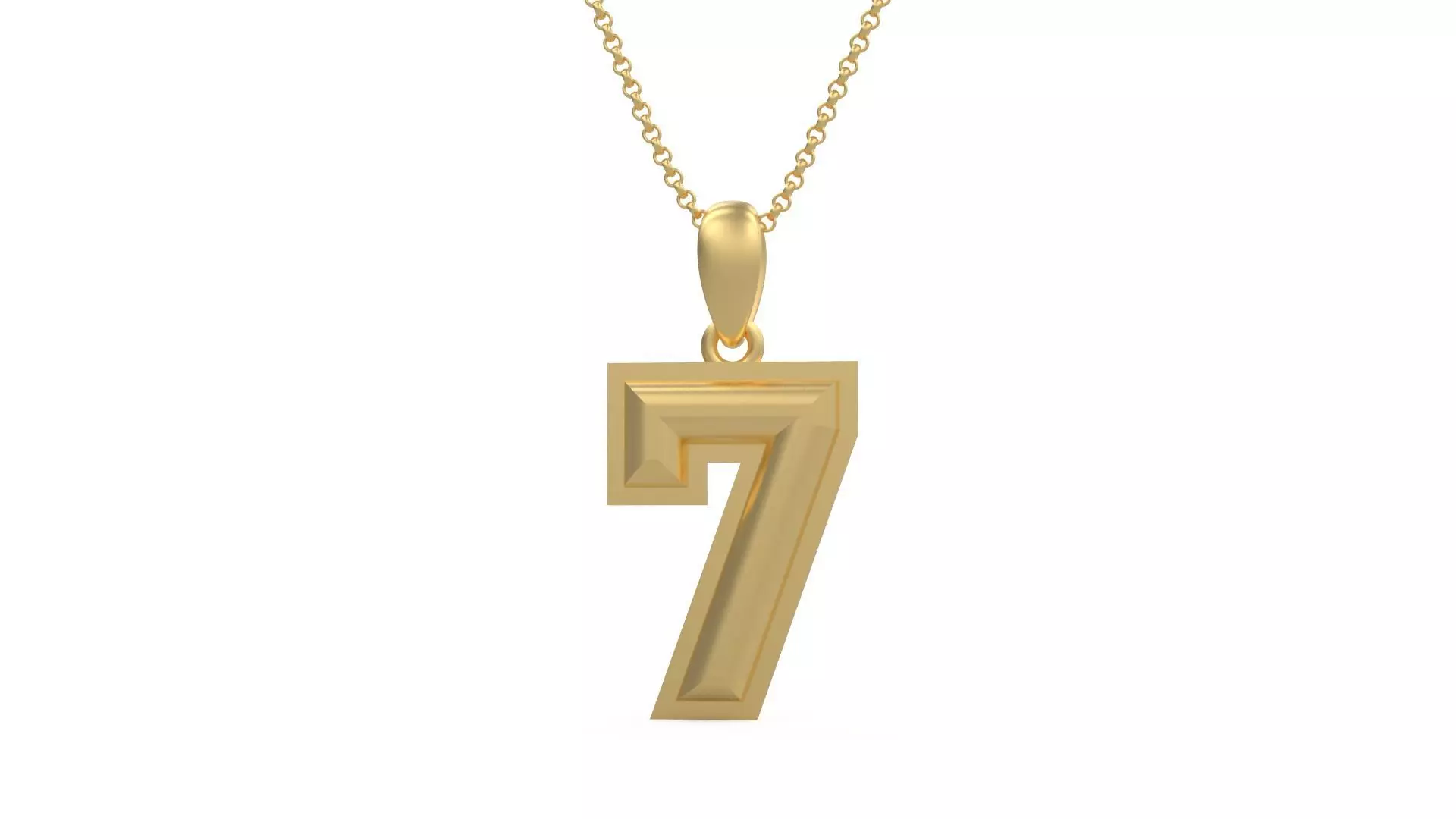 Model 1160 Number 7 Necklace Curved With Border 3D print model_0