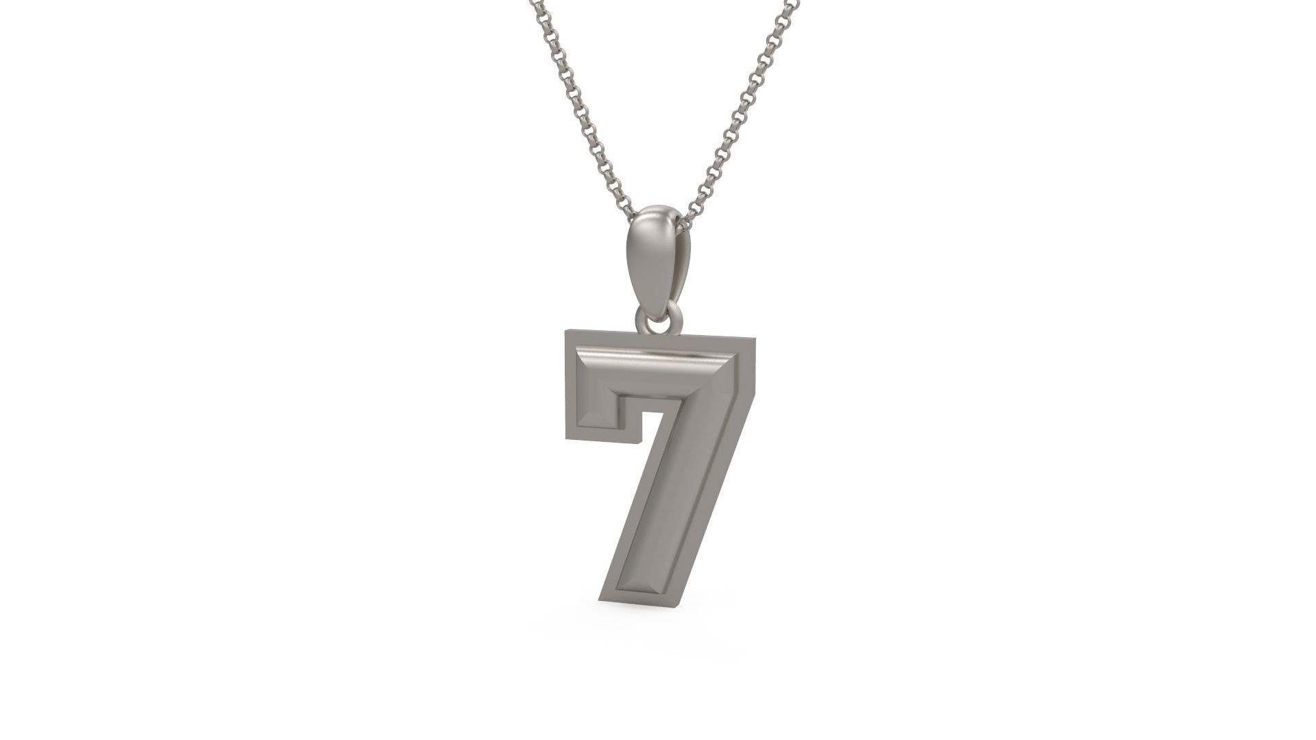 Model 1160 Number 7 Necklace Curved With Border 3D print model_5