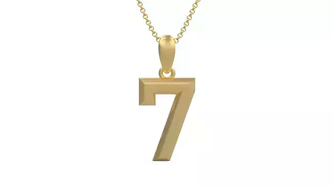 Model 1161 Number 7 Necklace Curved 3D print model