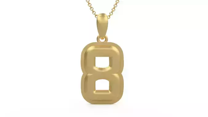 Model 1162 Number 8 Necklace Curved With Border