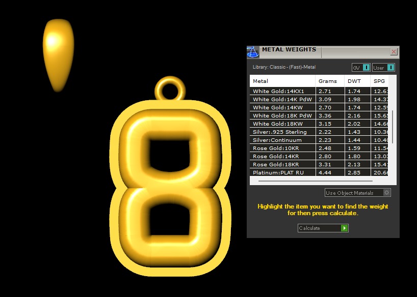 Model 1162 Number 8 Necklace Curved With Border 3D print model_10