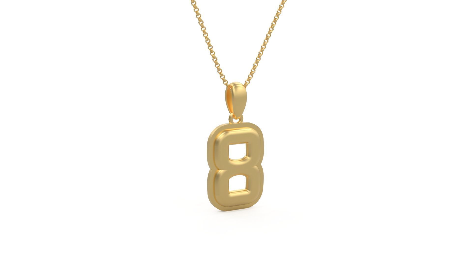 Model 1162 Number 8 Necklace Curved With Border 3D print model_3