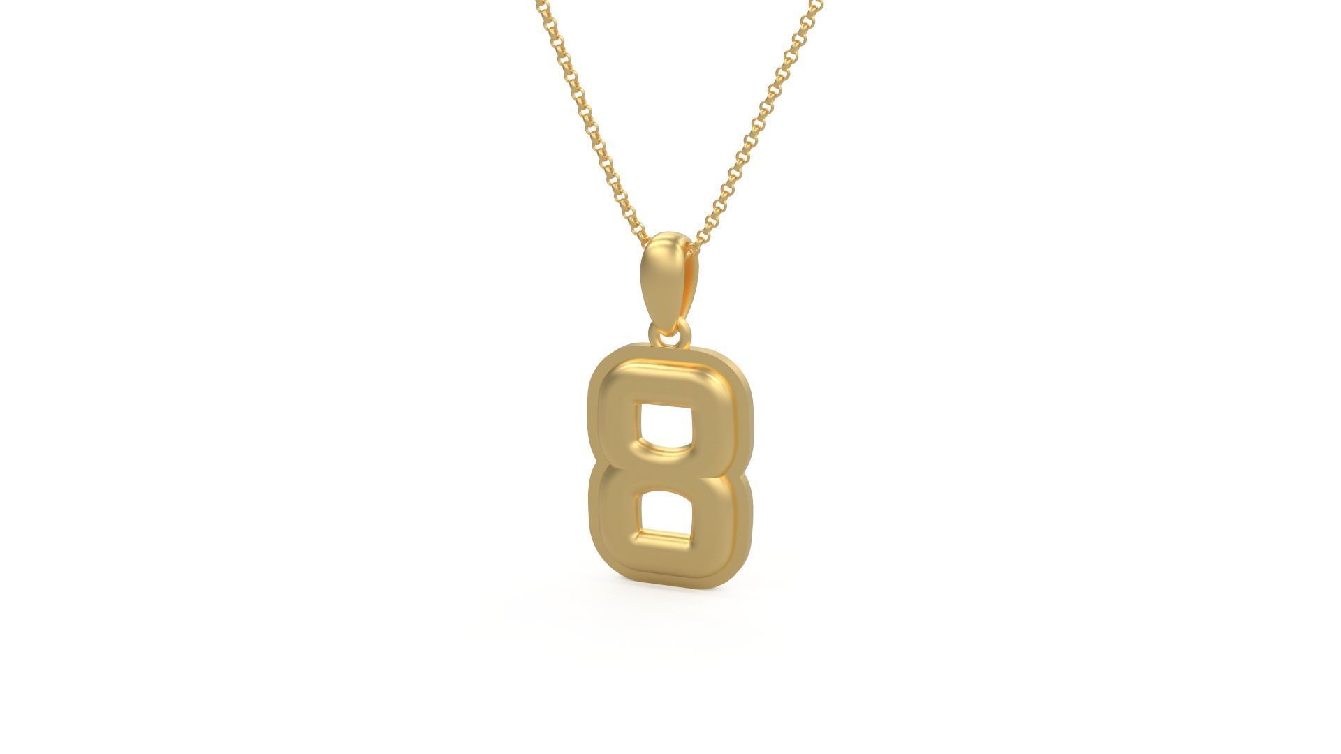 Model 1162 Number 8 Necklace Curved With Border 3D print model_4