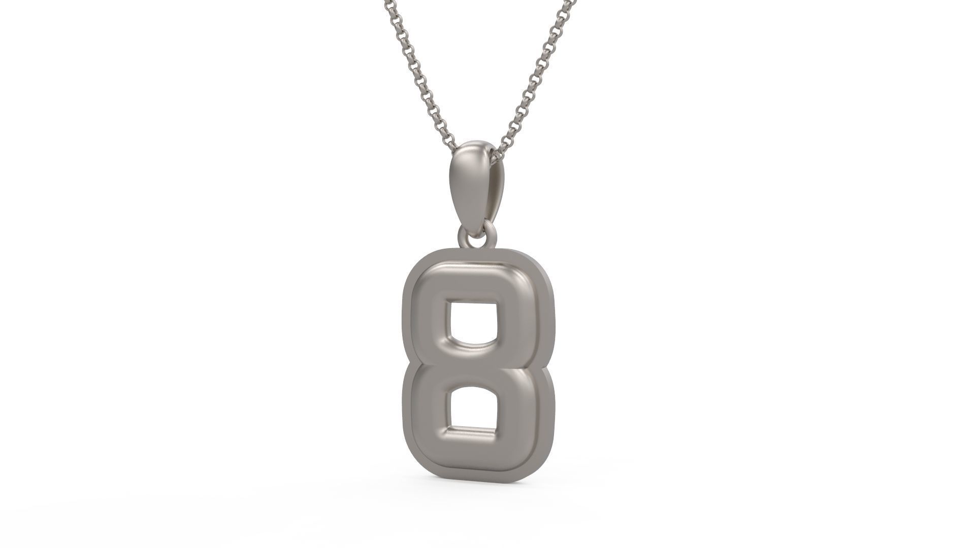 Model 1162 Number 8 Necklace Curved With Border 3D print model_5