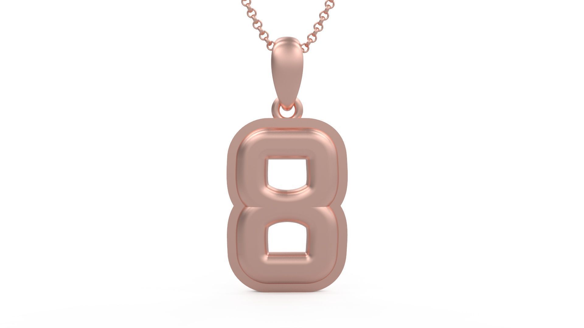 Model 1162 Number 8 Necklace Curved With Border 3D print model_1