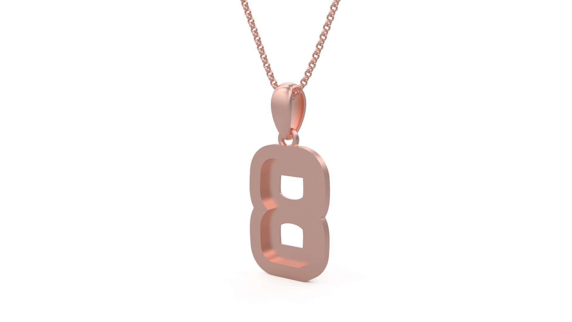 Model 1162 Number 8 Necklace Curved With Border 3D print model_8