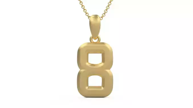 Model 1163 Number 8 Necklace Curved 3D print model