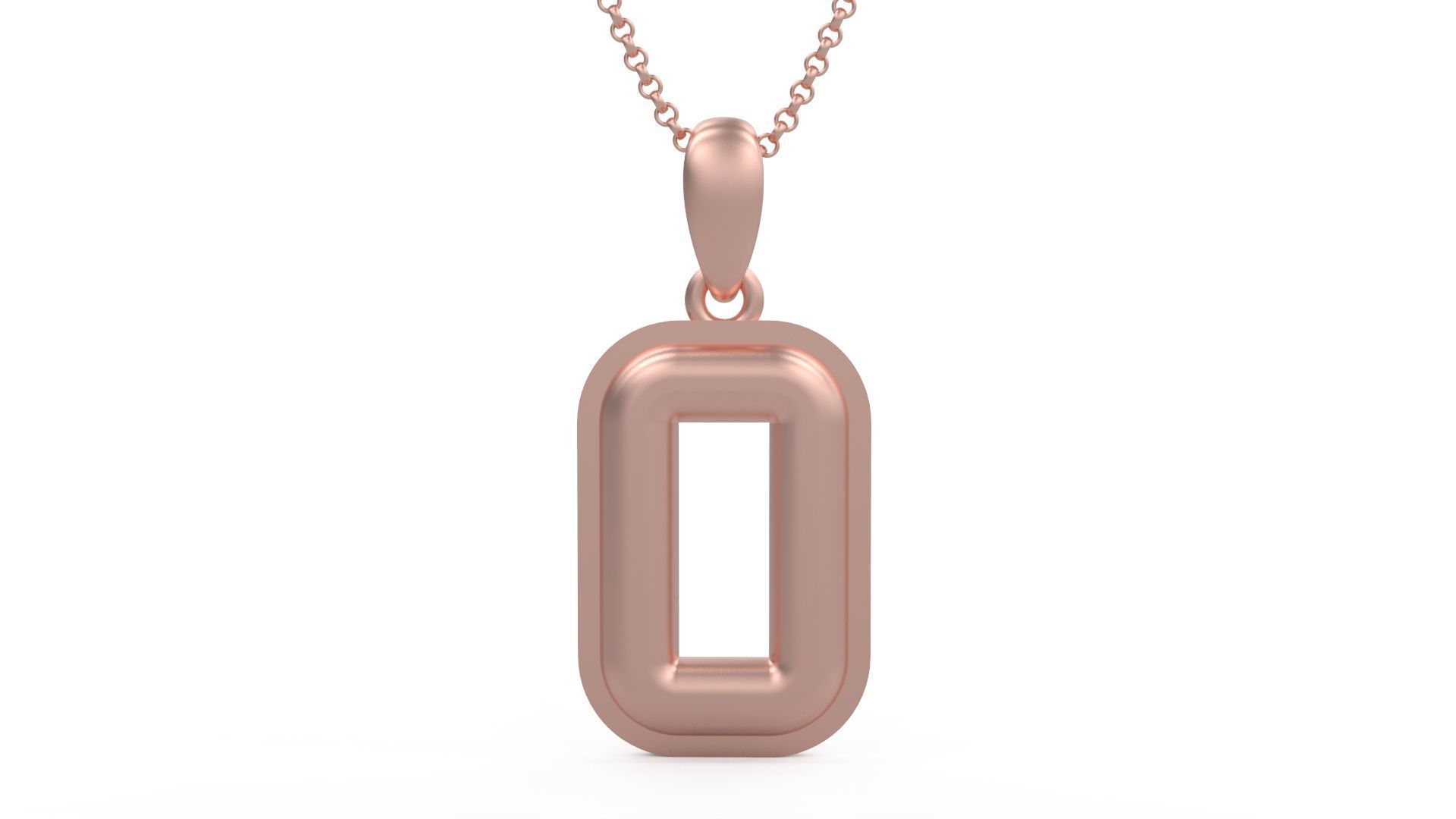 Model 1166 Number 0 Necklace Curved With Border 3D print model_1