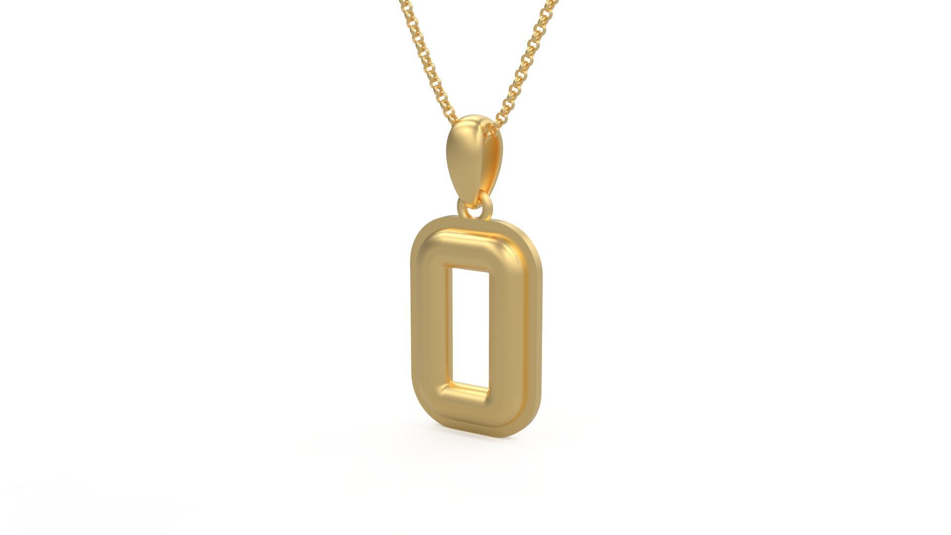 Model 1166 Number 0 Necklace Curved With Border 3D print model_4