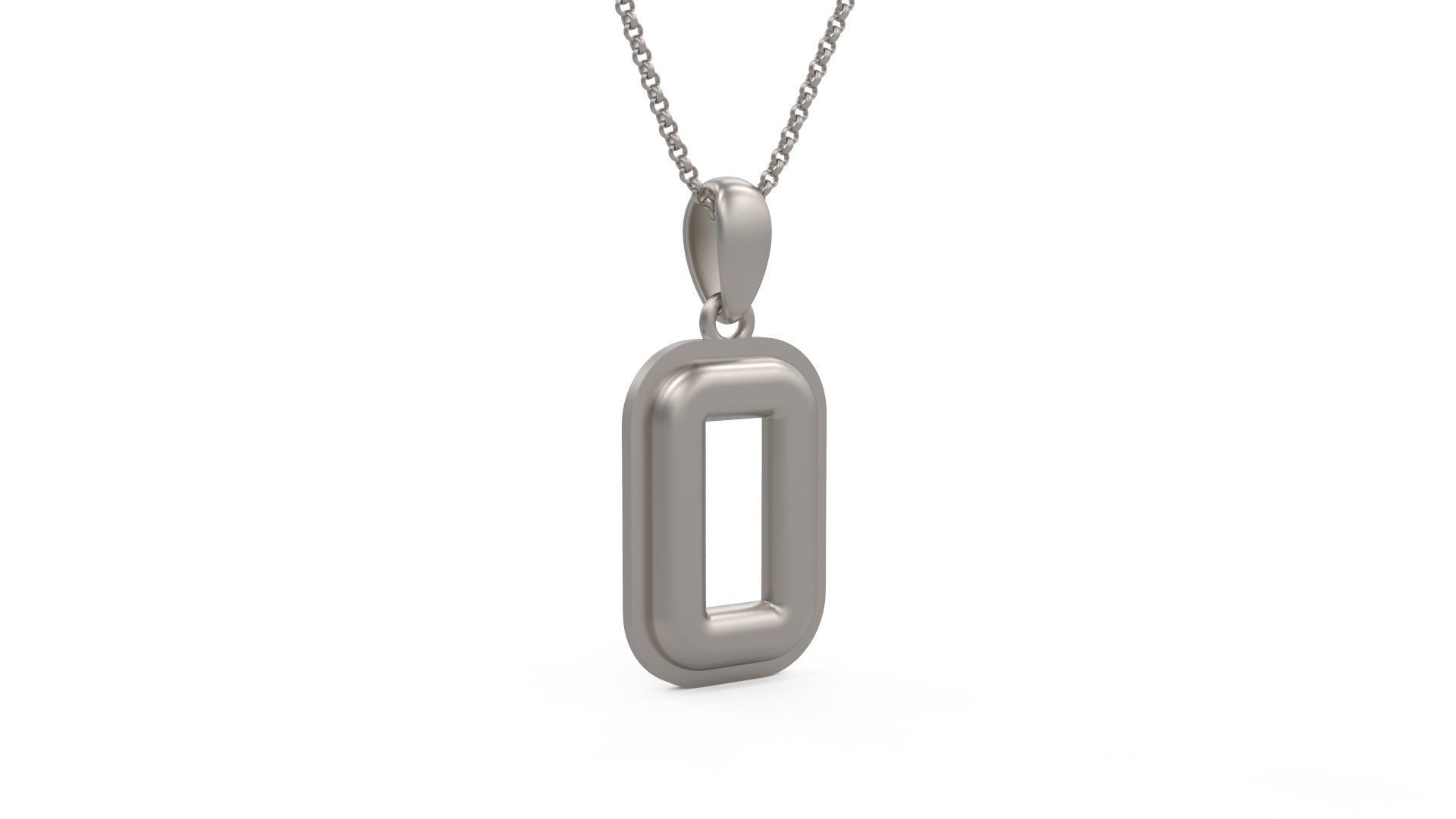 Model 1166 Number 0 Necklace Curved With Border 3D print model_6