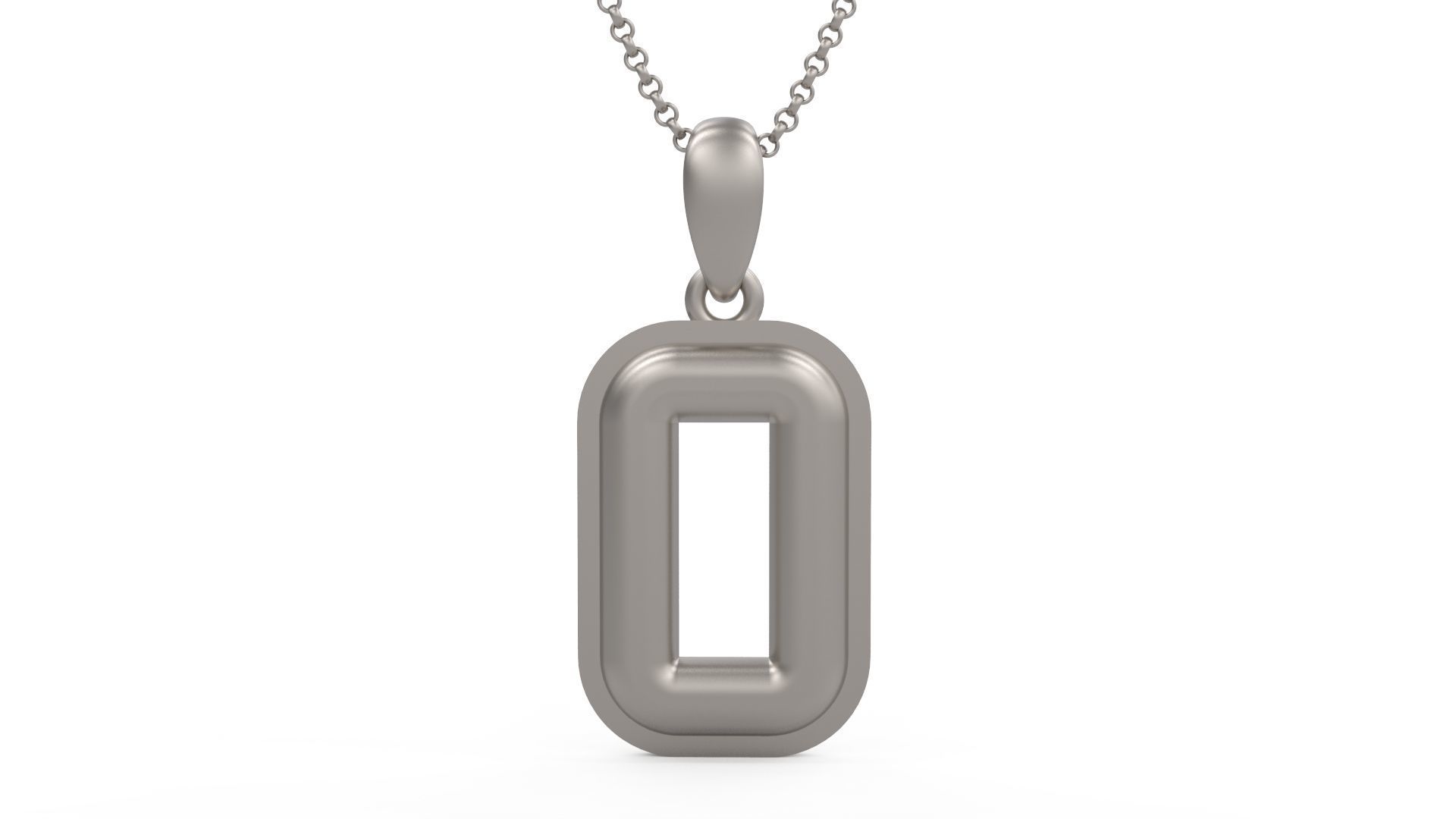 Model 1166 Number 0 Necklace Curved With Border 3D print model_2