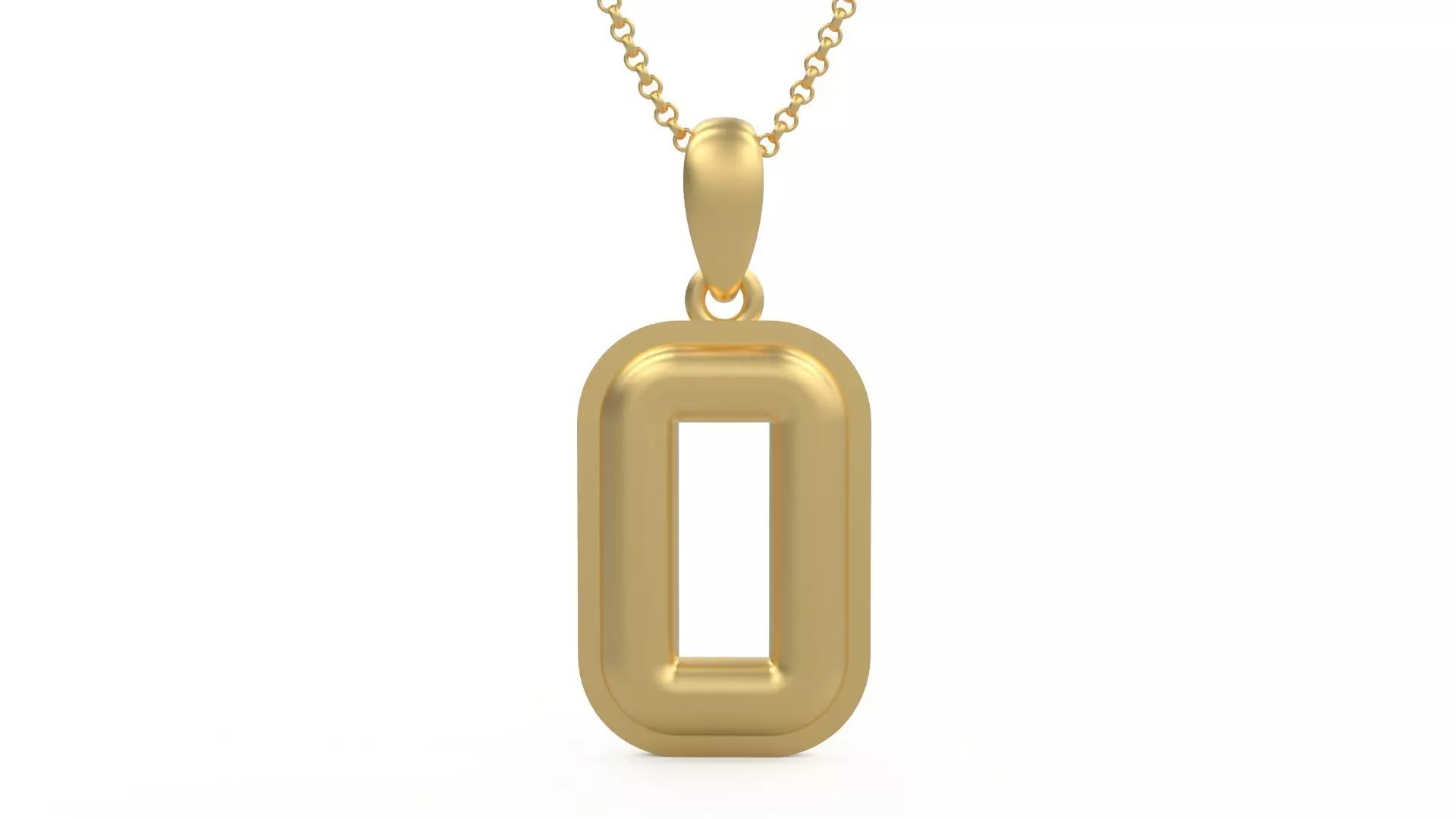 Model 1166 Number 0 Necklace Curved With Border 3D print model_0