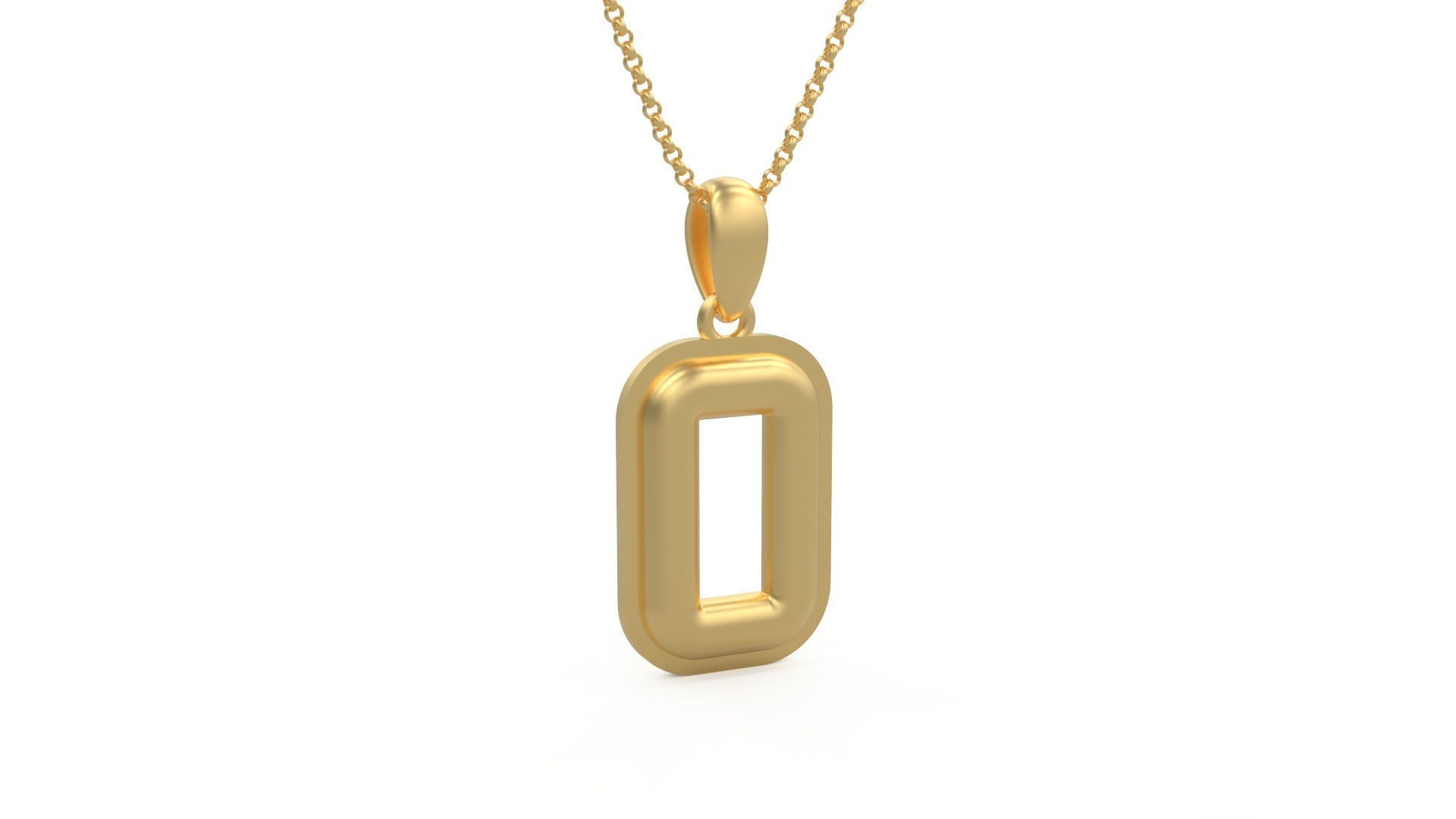 Model 1166 Number 0 Necklace Curved With Border 3D print model_3