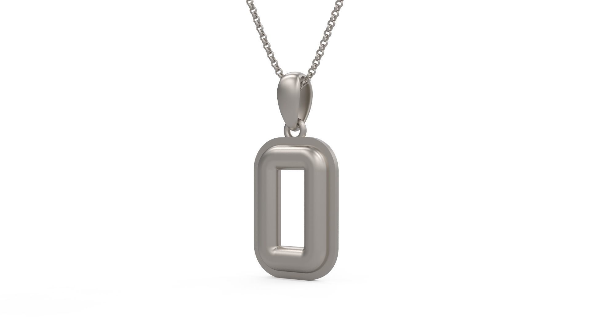 Model 1166 Number 0 Necklace Curved With Border 3D print model_5