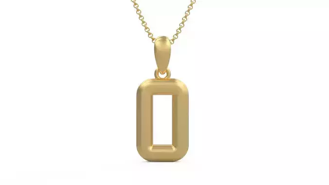 Model 1167 Number 0 Necklace Curved 3D print model
