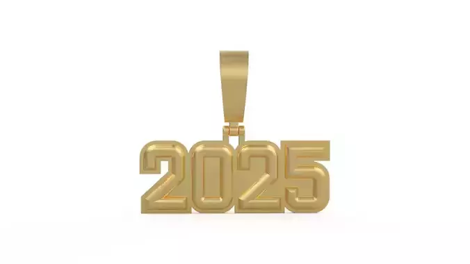 Model 1169 Number 2025 Necklace Curved With Border