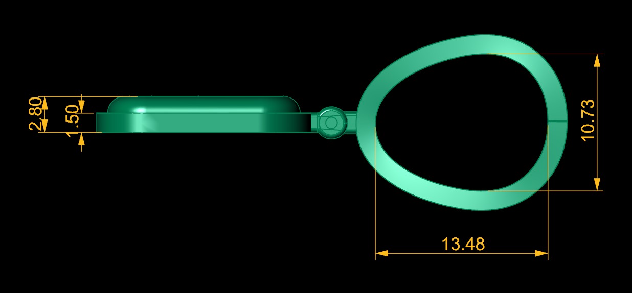 Model 1170 Number 1990 Necklace Curved With Border 3D print model_12