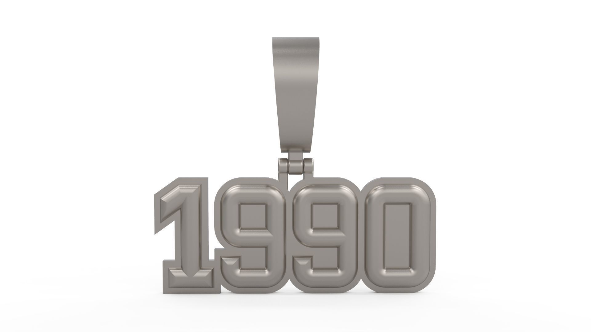 Model 1170 Number 1990 Necklace Curved With Border 3D print model_2