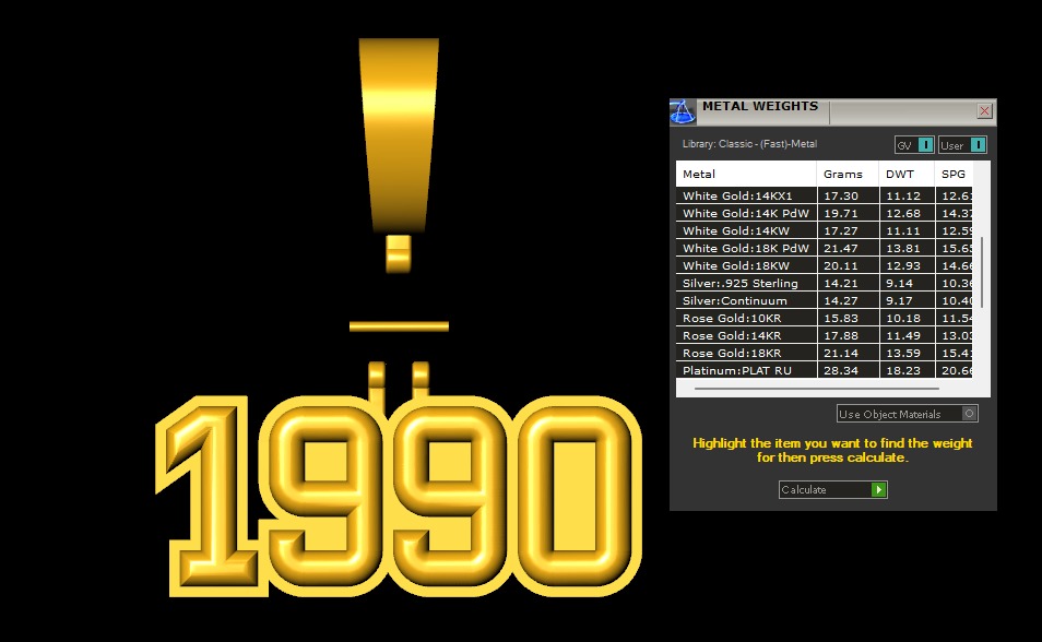 Model 1170 Number 1990 Necklace Curved With Border 3D print model_10