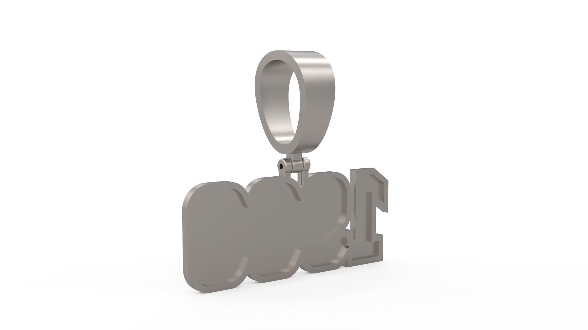 Model 1170 Number 1990 Necklace Curved With Border 3D print model_8